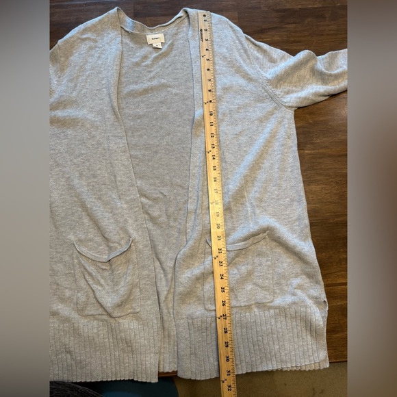 Old Navy Open Front Long Knit Cardigan Sweater Woman’s SZ XL Grey Lightweight - Picture 8 of 8
